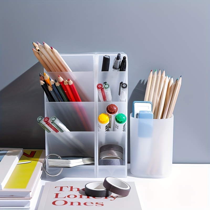Cajonera Kawaii para bolígrafos, organizador de escritorio de gran  capacidad, caja de lápices con pegatina, papelería escolar creativa. $…