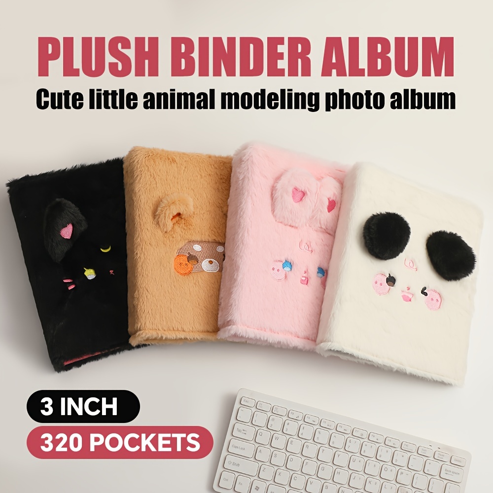 320 Photos Photo Album Cartoon Plush Cover Large Capacity - Temu
