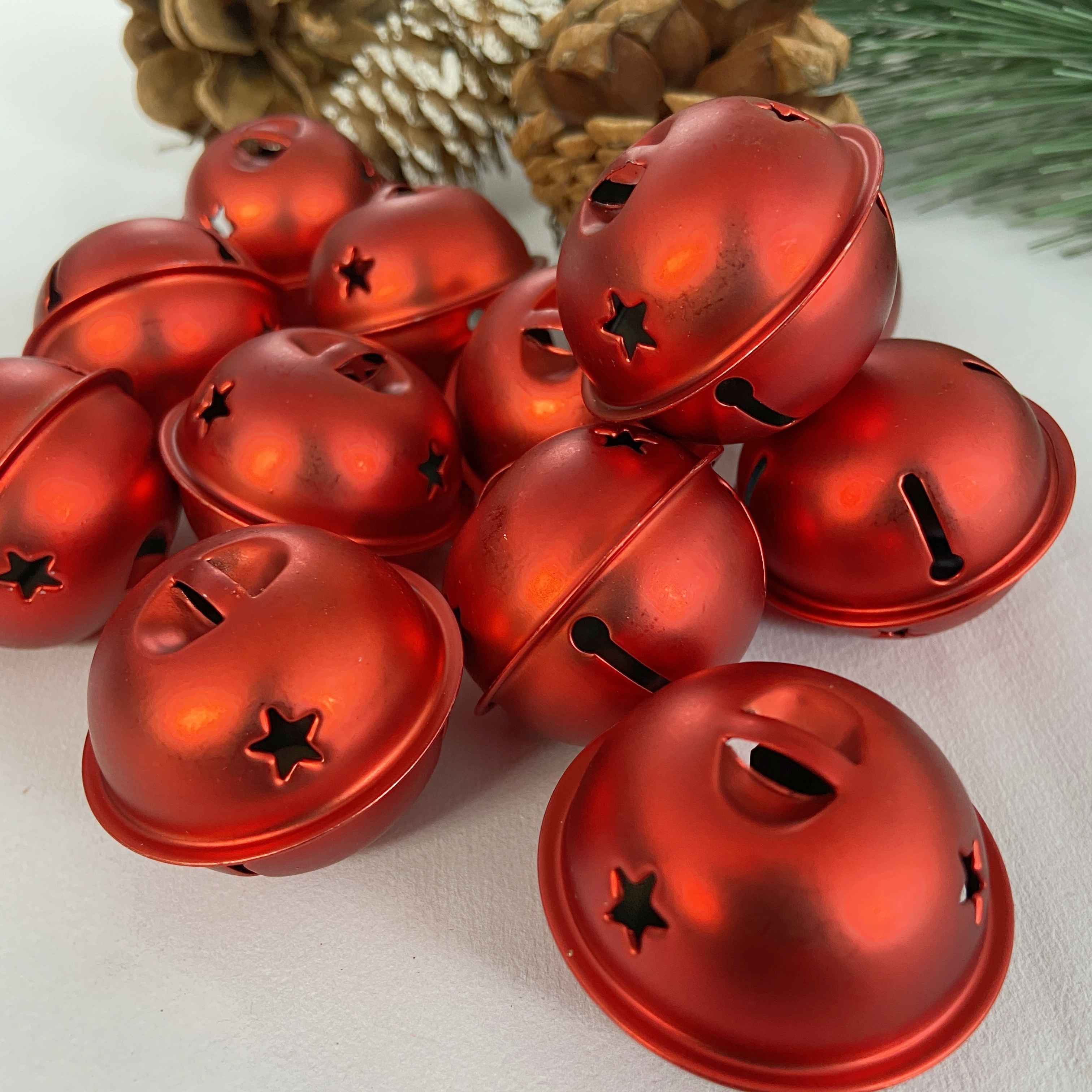 

Classic Christmas , 12-pack Metal Jingle Bells With Stars, Hanging Round Decorative Bells For Holiday Tree, Party, Diy Crafts, Home Decoration - Suitable For Christmas And New Year Festivities