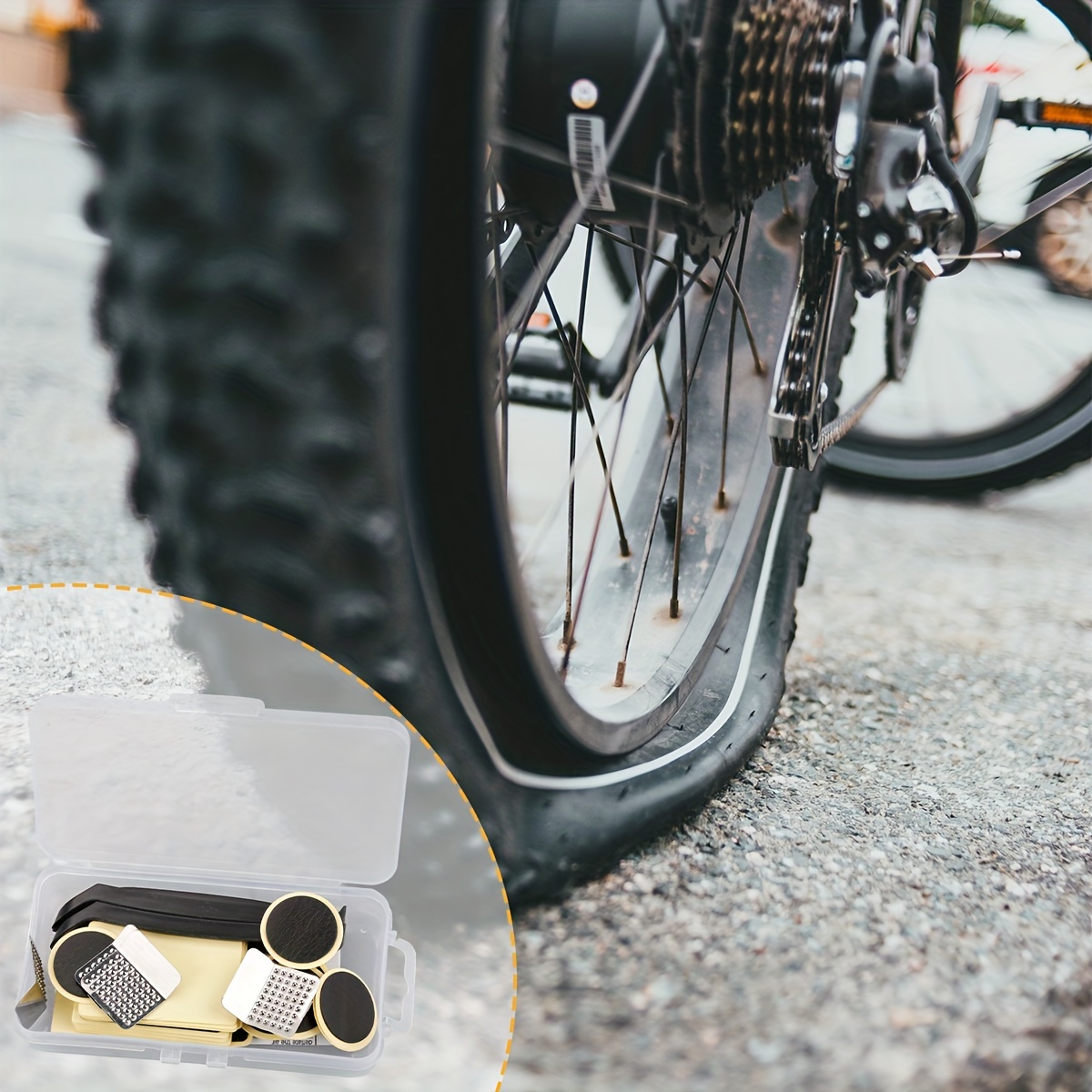 Parche autoadhesivo multifunción para neumático de bicicleta, Kit