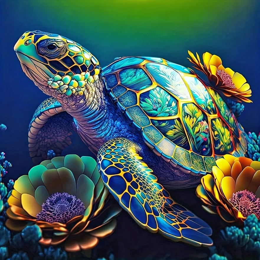 Cute Turtle Diy 5d Diamond Painting Kit Wall Art Decor Home - Temu