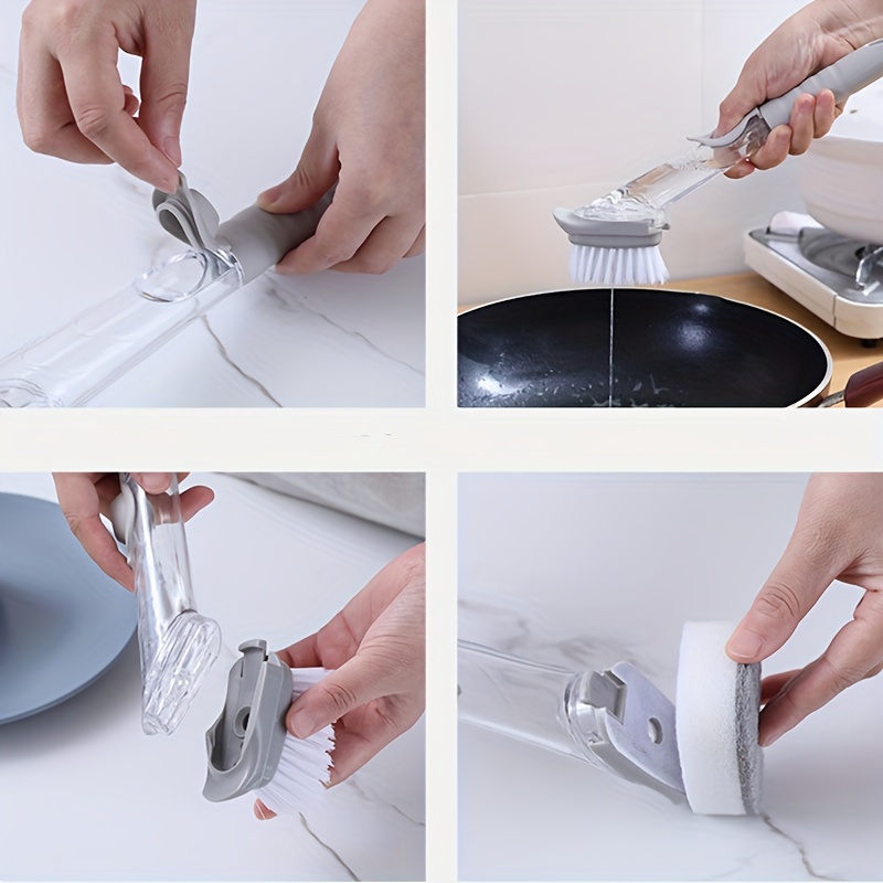 Multi-Functional Long-Handle Liquid-Filled Cleaning Brush, Kitchen