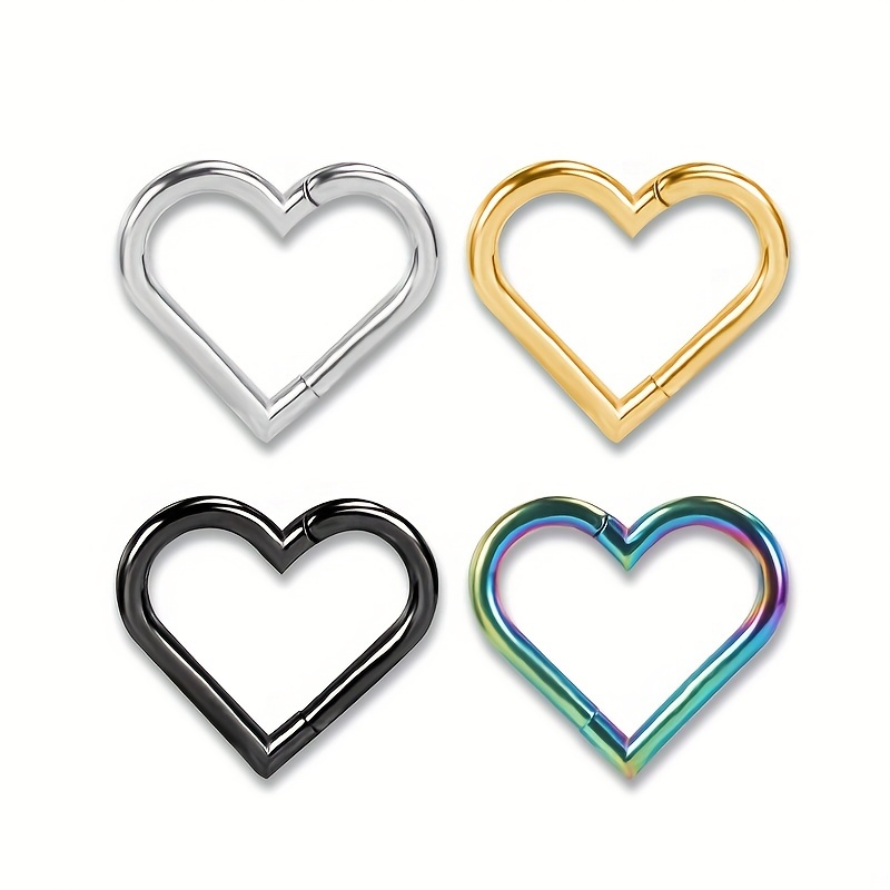 European American Stainless Steel Ring Interface Heart Nose Ring