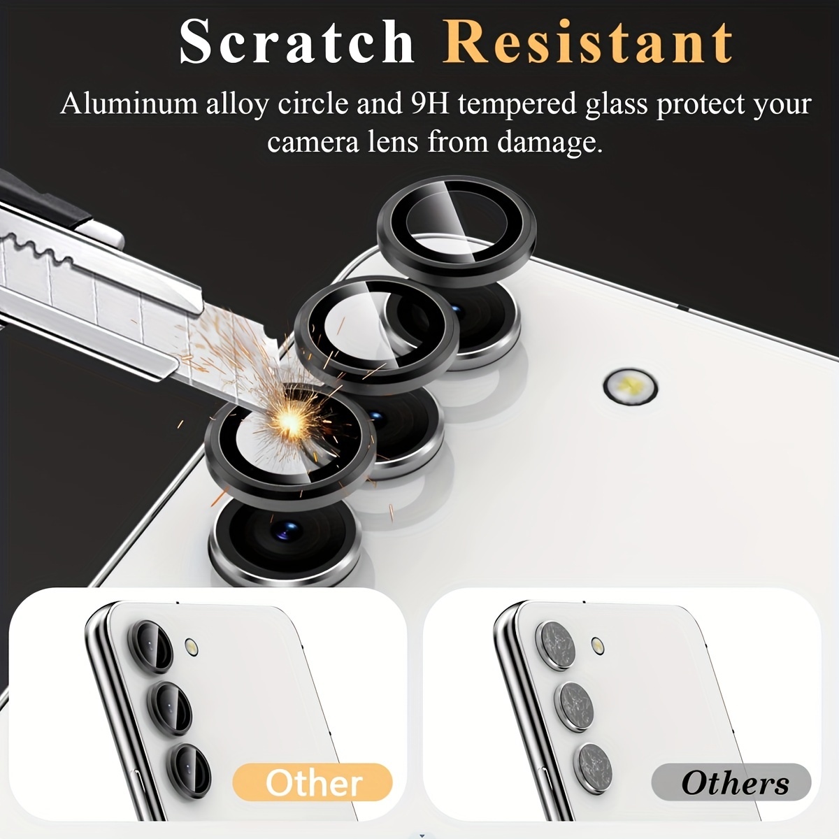 ESR for Samsung Galaxy S23 Ultra Camera Lens Protector, Scratch-Resistant  HD Clarity Ultra-Thin 9H Tempered Glass with Aluminum Edging, Individual