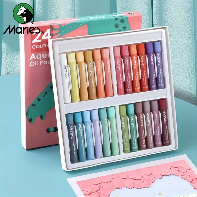 Marie's Oil Pastel Set 24 Creamy And Vibrant Colors Soft Oil - Temu