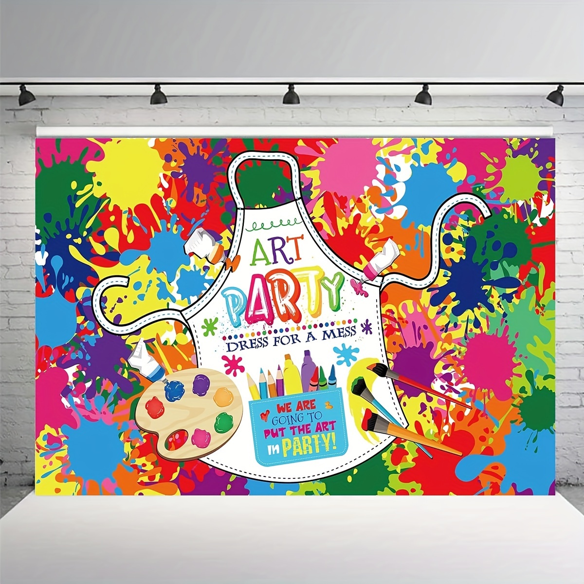 Art Paint Party Photography Backdrop Artist Birthday Party Banner