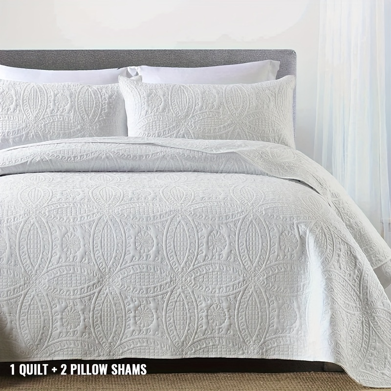 Temu – TEMU 2/3pcs Quilt Bedding, Lightweight Bedspread Coverlet With Pillow Shams, Bedding – Includes Quilt And Shams, Oversized Bedspread, Shrink