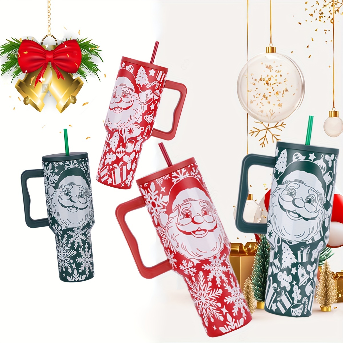 Santa Cups Travel Tumbler, Sakura Train Christmas& New Year Travel Tumbler  With Handle And Straw, 18/10 Stainless Steel Insulated Cup, Leakproof  Sports Water Bottle, Christmas Gift, Birthday Gift, New Year Gift - Temu