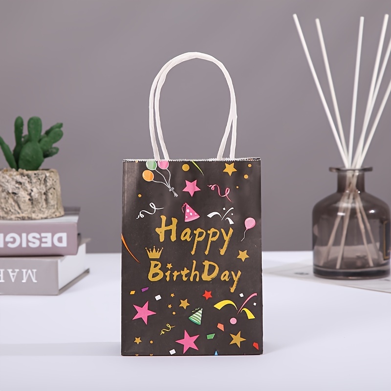  Juvale Bolsas de regalo pequeñas de papel kraft con asas para  cumpleaños (8.5 x 5.25 pulgadas, 36 unidades) : Salud y Hogar