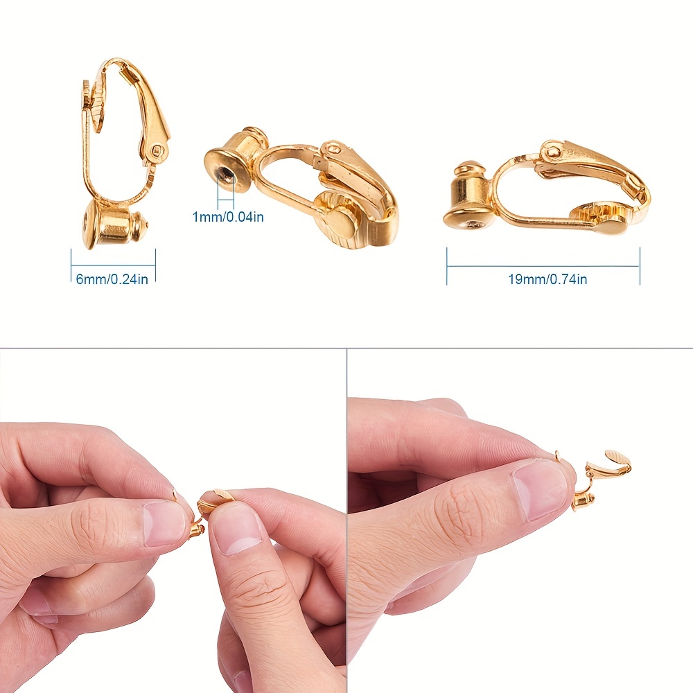 Clip on Earring Converter 2 Colors Brass Earring Findings - Temu
