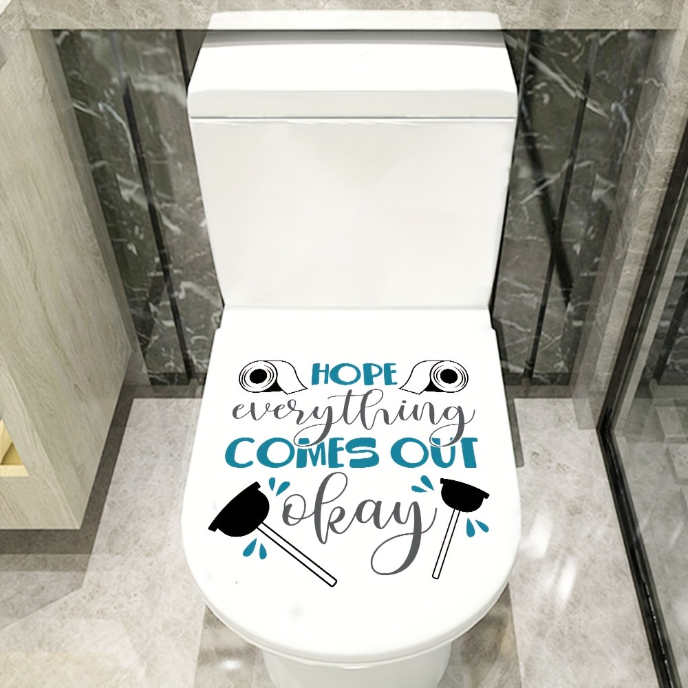 Funny Words Toilet Sticker Self adhesive Bathroom Home - Temu