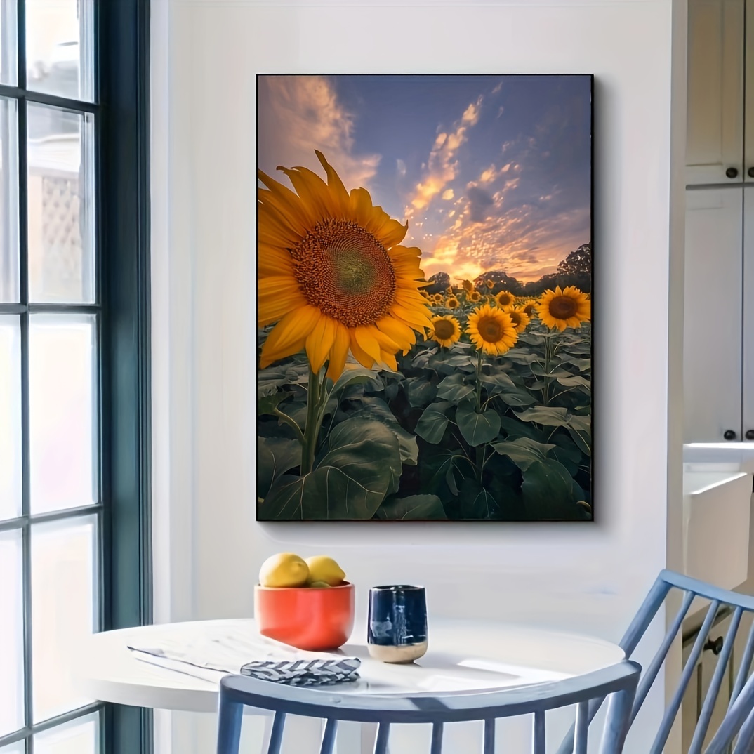 Sunflower On Table - Diamond Paintings 