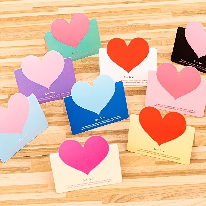 Valentine Heart Greeting Cards Set Assorted Color - Temu