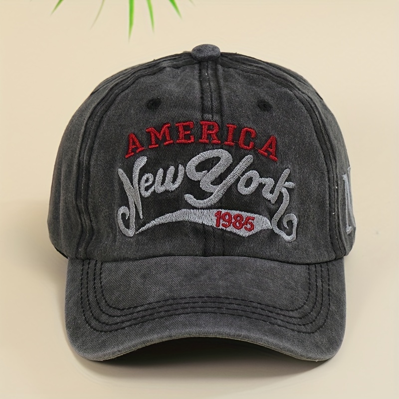 Nyc Embroidery Casual Baseball Light Blue Unisex Washed Denim Sun Hat  Adjustable Dad Hats For Women Men - Temu United Arab Emirates