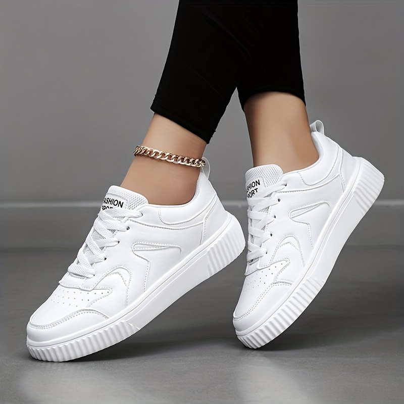 Women's White Breathable Mesh Sneakers Comfortable Low Top - Temu