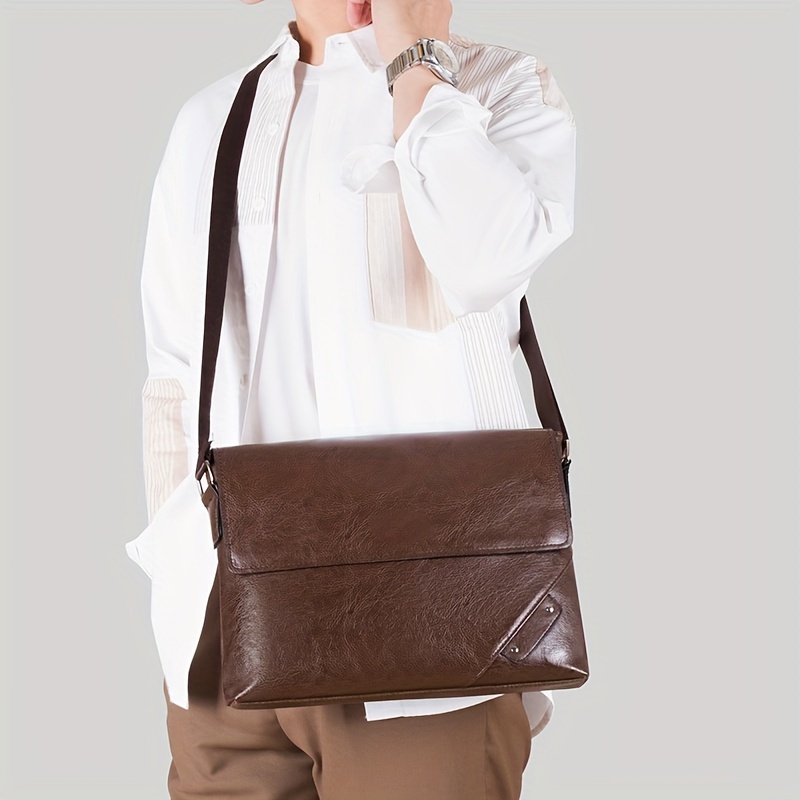 Leather document best sale bag mens