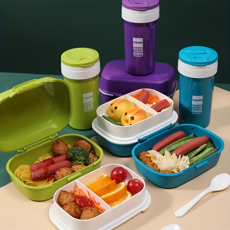Large Salad Lunch Box With Dressing Cups Portable Meal Prep - Temu