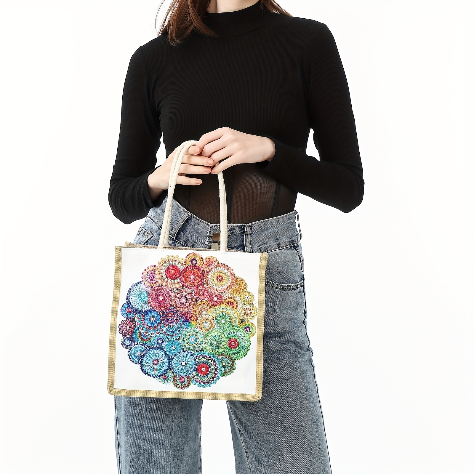 New DIY Diamond Painting HandBags Reusable Shopping Bags with