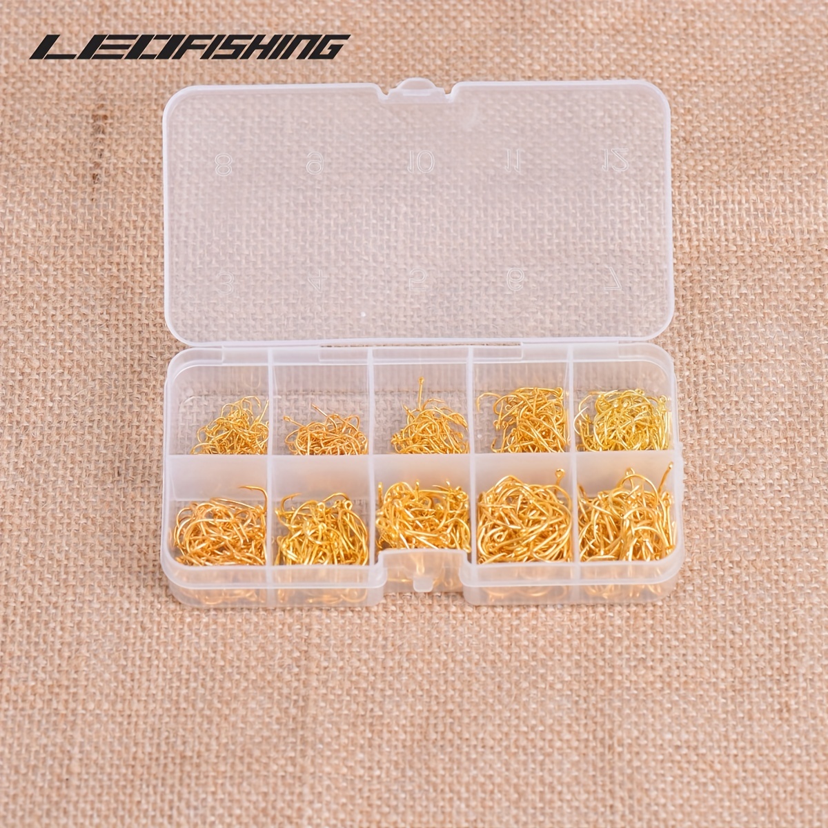 Reemoo Carbon Steel Fishing Hooks 10 Sizes Portable Plastic - Temu