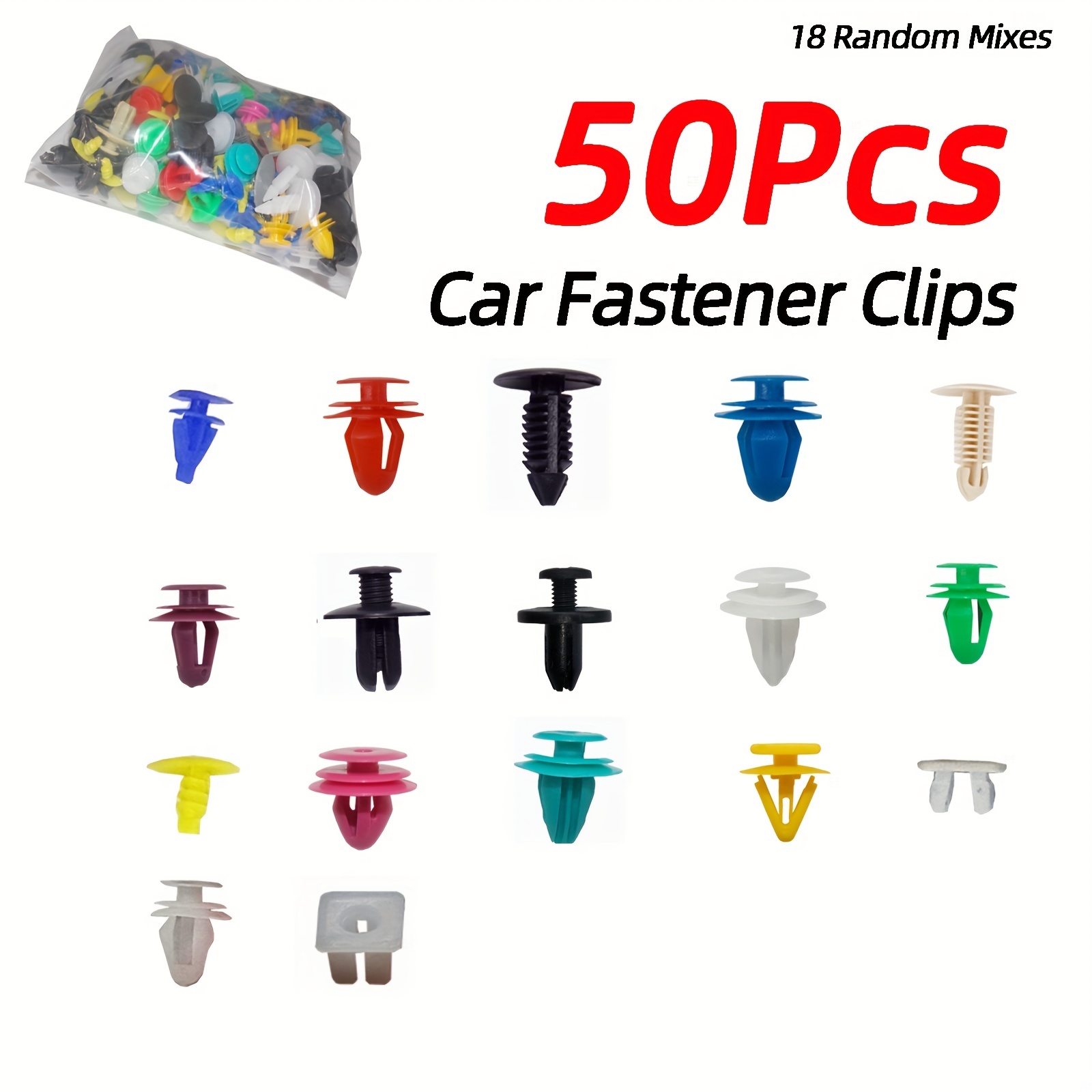 Lot de 6 clips de fixation de voiture - Clips en plastique universels pour  garniture de porte et pare-chocs : : Auto et Moto