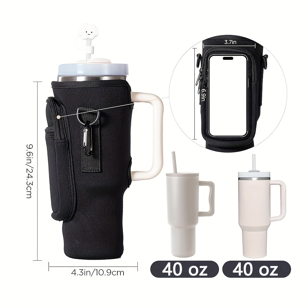 Cup Holder Bag With Adjustable Strap And Pocket, For Stanley Cup, Anti  Scald Water Cup Holder, Cup Accessories - Temu