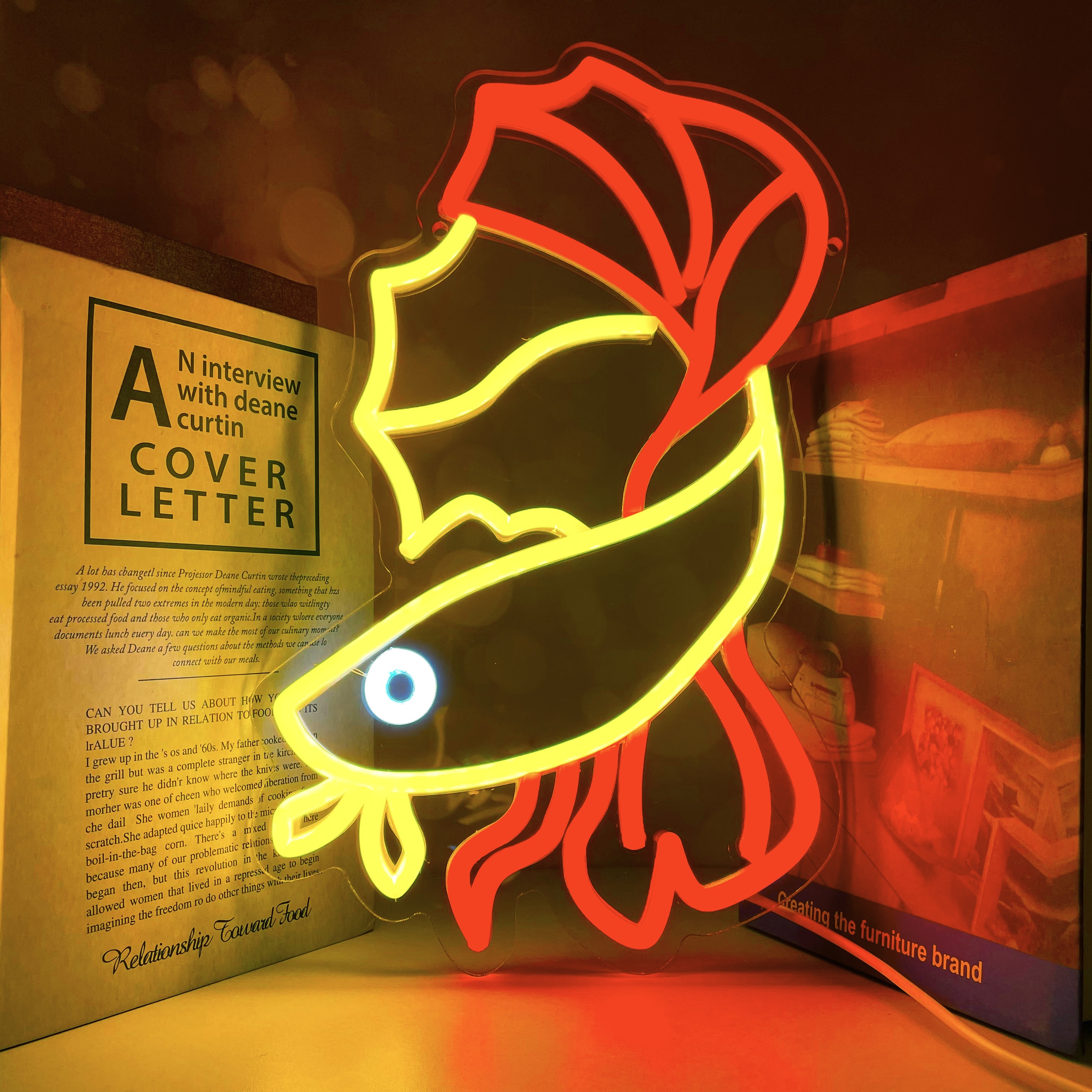 Carp Shape Lamp Lucky Fish Neon Sign Wall Decoration Bar - Temu