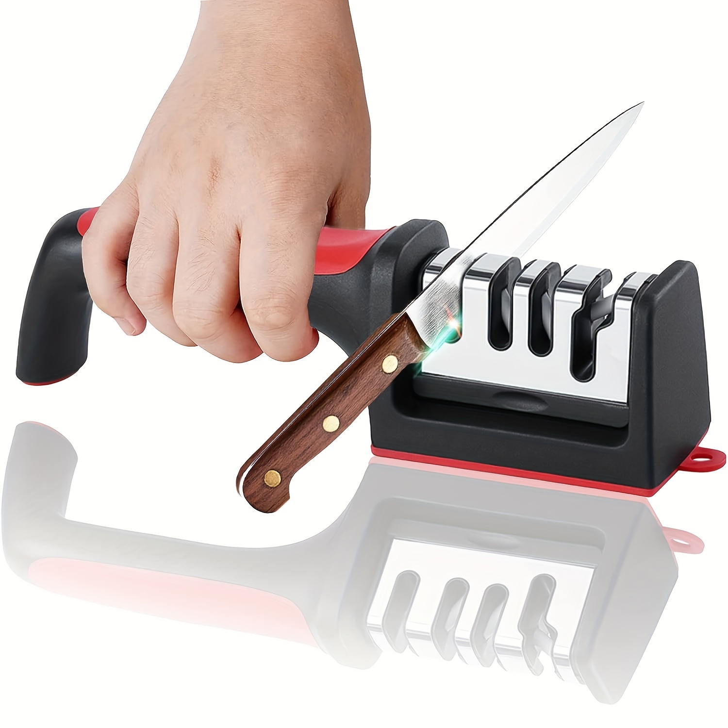 Knife Sharpener, 4 Stage Knife Sharpener, Ergonomic And Easy To Use Knife  Sharpening Kit With 4 Stage Sharpening Slots, Stainless Steel 1 Kitchen  Knife Sharpener For Kitchen Knives, Kitchen Stuff, - Temu