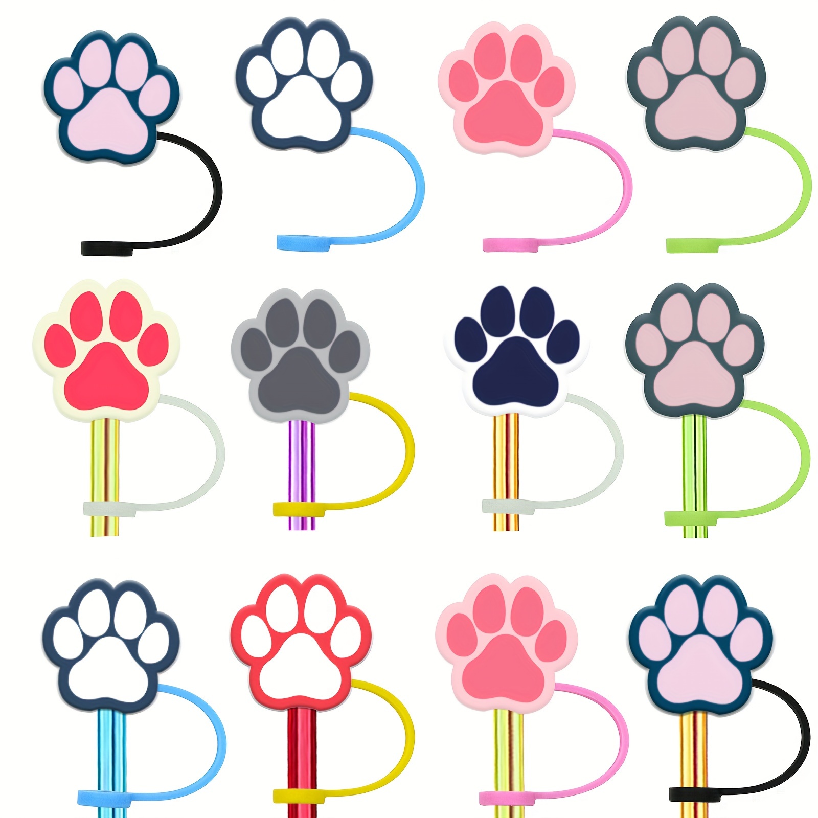 10Pcs Cat Straw Covers Cap Tumbler Straw Topper Cute Silicone Straw Tips  Reusable Drinking Straw Lids for 6-8mm Straws - Yahoo Shopping