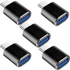 usb c to usb adapter 5 pack thunderbolt 3 to usb 3 0 otg adapter compatible with macbook pro chromebook pixelbook microsoft surface go samsung galaxy s8 s9 s10 s20 s21 s22 ultra plus note 9 10 20