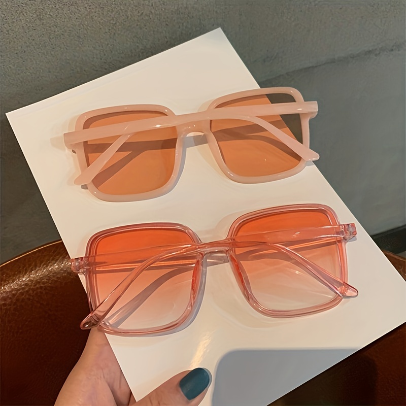 Oversized Candy Color Sunglasses Women Vintage Square - Temu