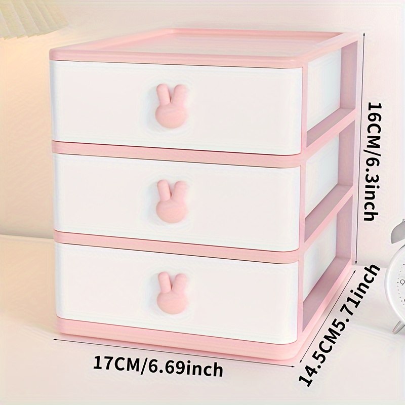 Cartoon Rabbit Desktop Storage Box Mini Plastic Organizer - Temu