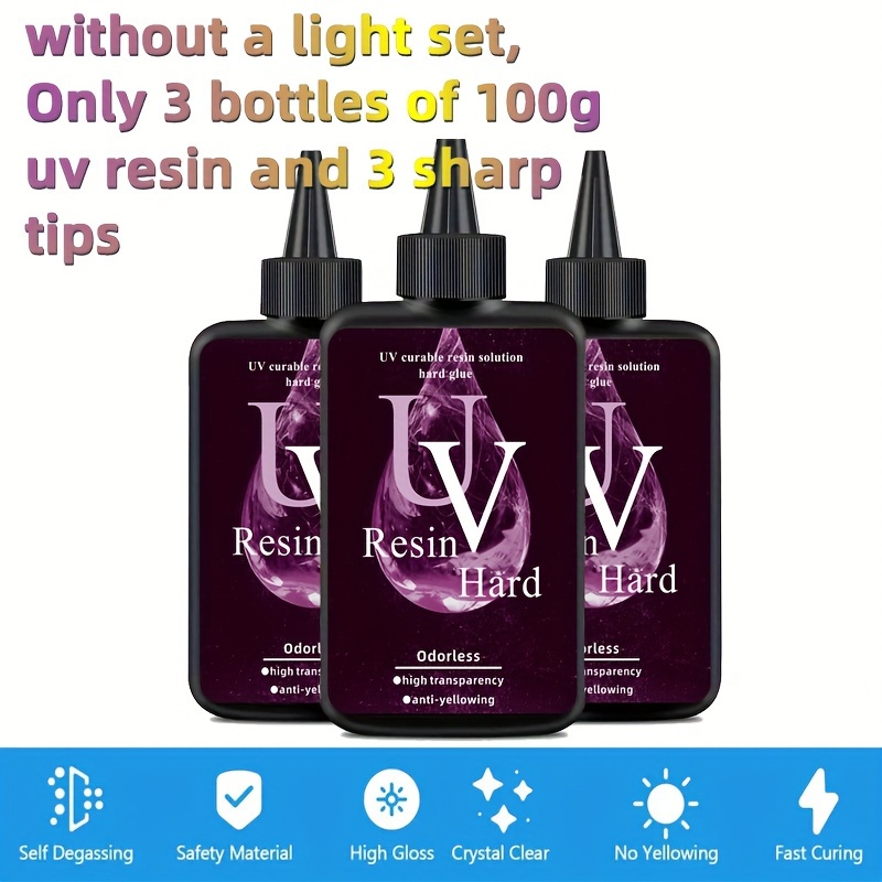 Limino UV Resin - Improved 100g Crystal Clear Ultraviolet Curing Epoxy Resin for DIY Jewelry Making, Casting & Coating - Hard UV