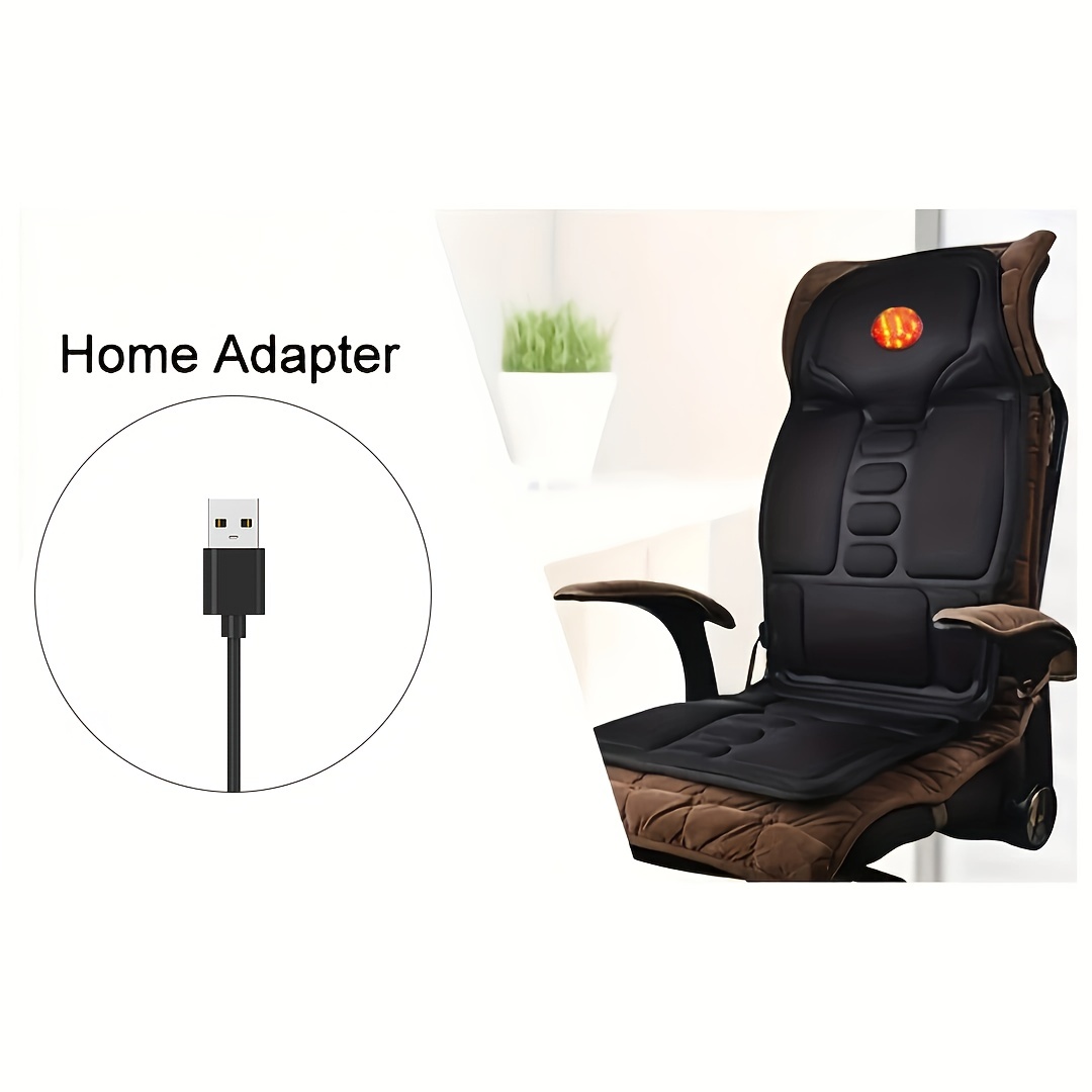 8 Mode Massage Seat Cushion Heated Back Neck Massager Body Chair for Home &  Car