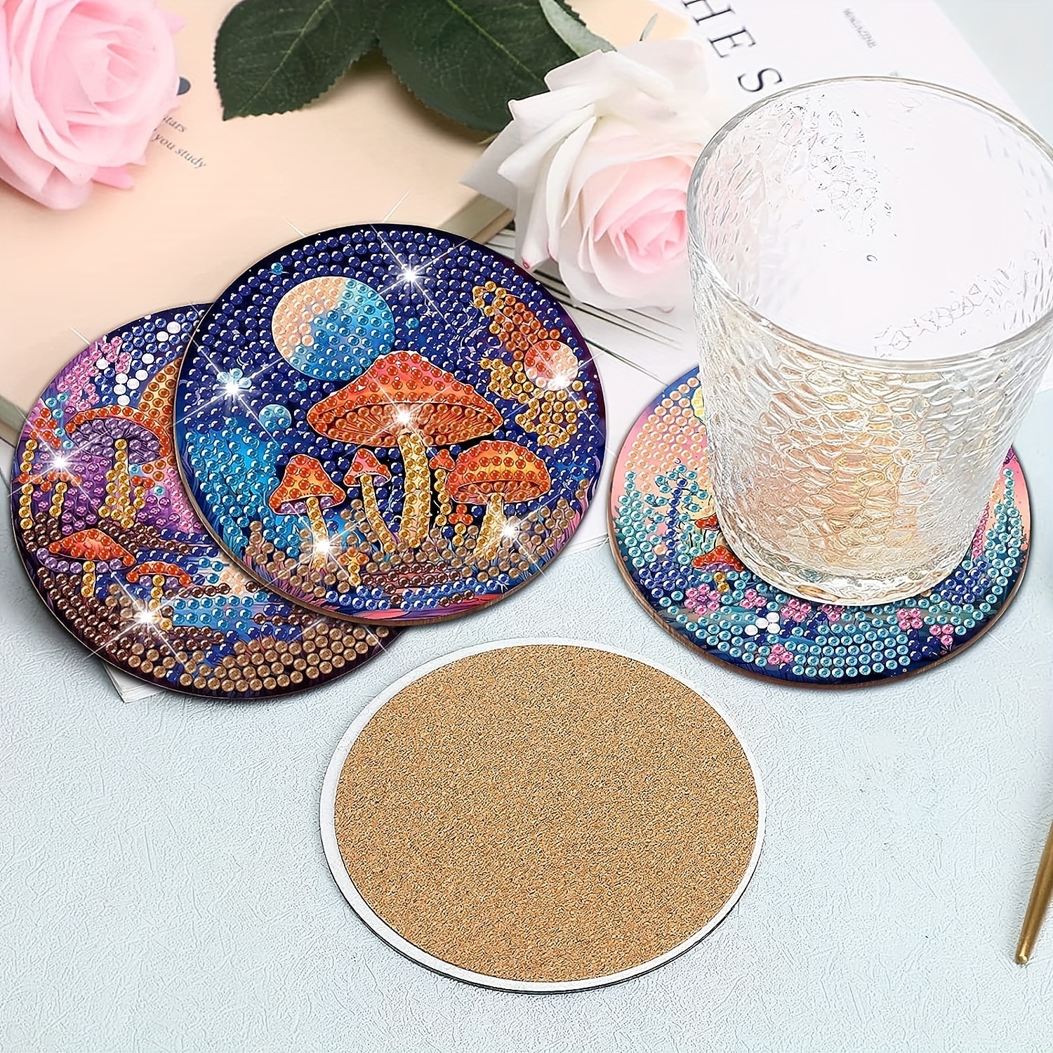  8pcs Diamond Painting Coasters Kit, Diamond Art Coasters with  Holder, Diamond Art Kits for Adults Coasters, Ocean Diamond Dotz Art  Coasters Kits, for Beginners Kids and Adults Art Craft Supplies