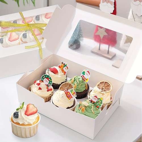 Culpitt Clear Cupcake Favor Bags With Round Base & Ribbon Ties – Includes Muffin Boards, 12pk Party Bags