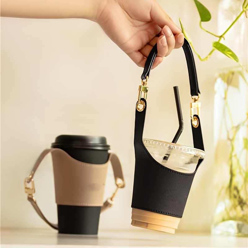1/3/4pcs Coffee Cup Sleeves Reusable Leather Coffee Cup Holder With Handle  Portable Insulated For