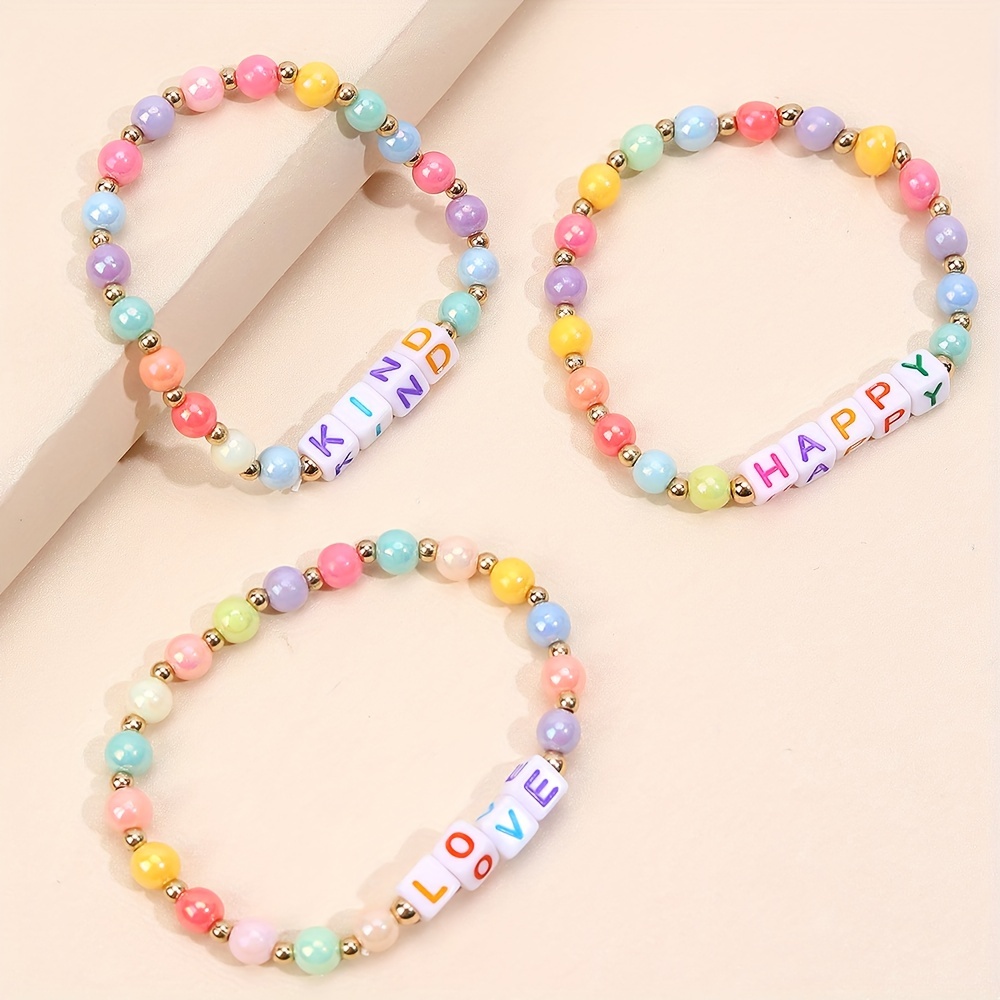 Alphabet bead bracelets  Alphabet beads, Word bracelet, Beaded bracelets