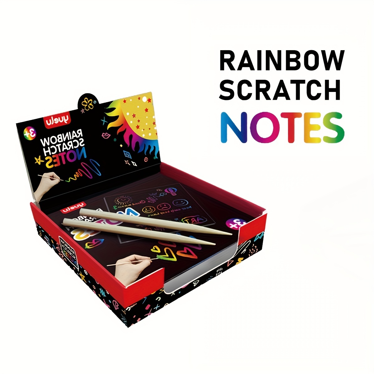 Scratch Paper Art Sets With 4 Templates Rainbow Magic - Temu
