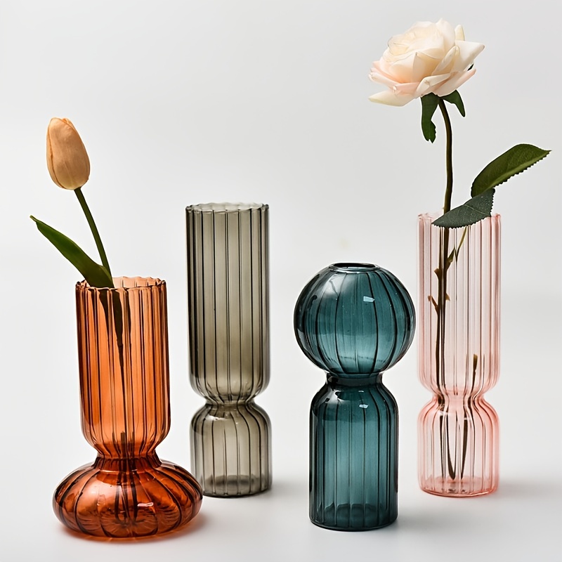 Vaso di vetro Trasparente Coltura idroponica Vaso di vetro a pois blu  Ornamento artigianale per la casa Disposizione dei fiori Accessori Vasi  Vasi