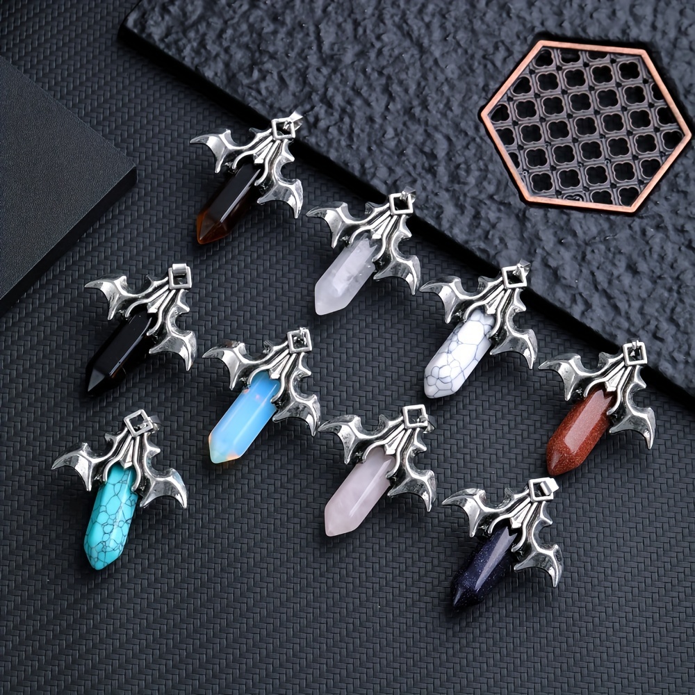 Collier Pendentif Prisme Hexagonal En Cristal Naturel, 1 Pièce