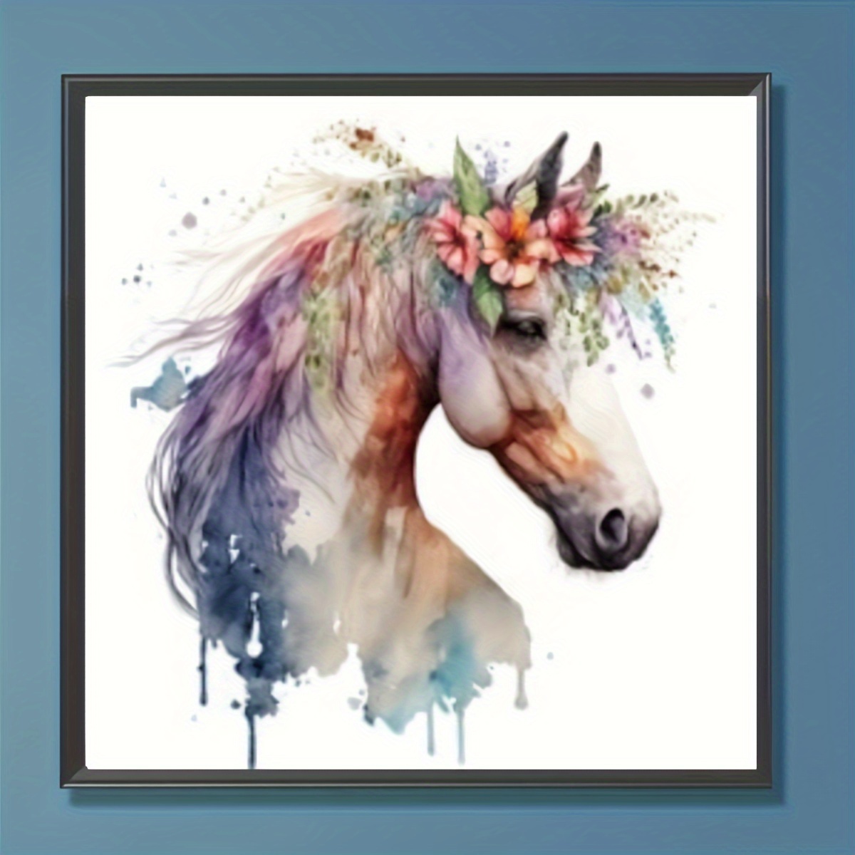 

1pc Beautiful Horse Pattern Diamond Painting For Adults, 5d Diy Diamond Painting Art Tools For Beginners With Round Full Rhinestone, Home Wall Decor, Art Crafts Supplies