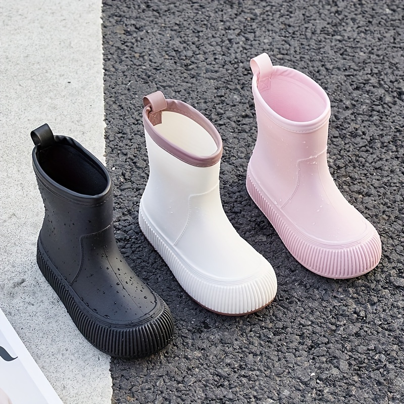 Solid Rain Boots Casual Short Boots Women's Waterproof Rain Boots