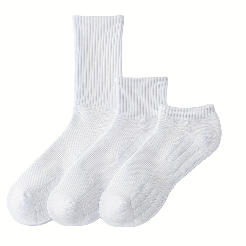 Men's Causal Plain Color Socks Sports Socks Towel Bottom - Temu