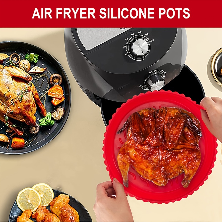 Reusable Collapsible Silicone Air Fryer Liners For Ninja Af 101 And Foodi Af  101, 150, And 161 - Foldable And Round Oven Accessories For Healthy Cooking  - Temu Germany