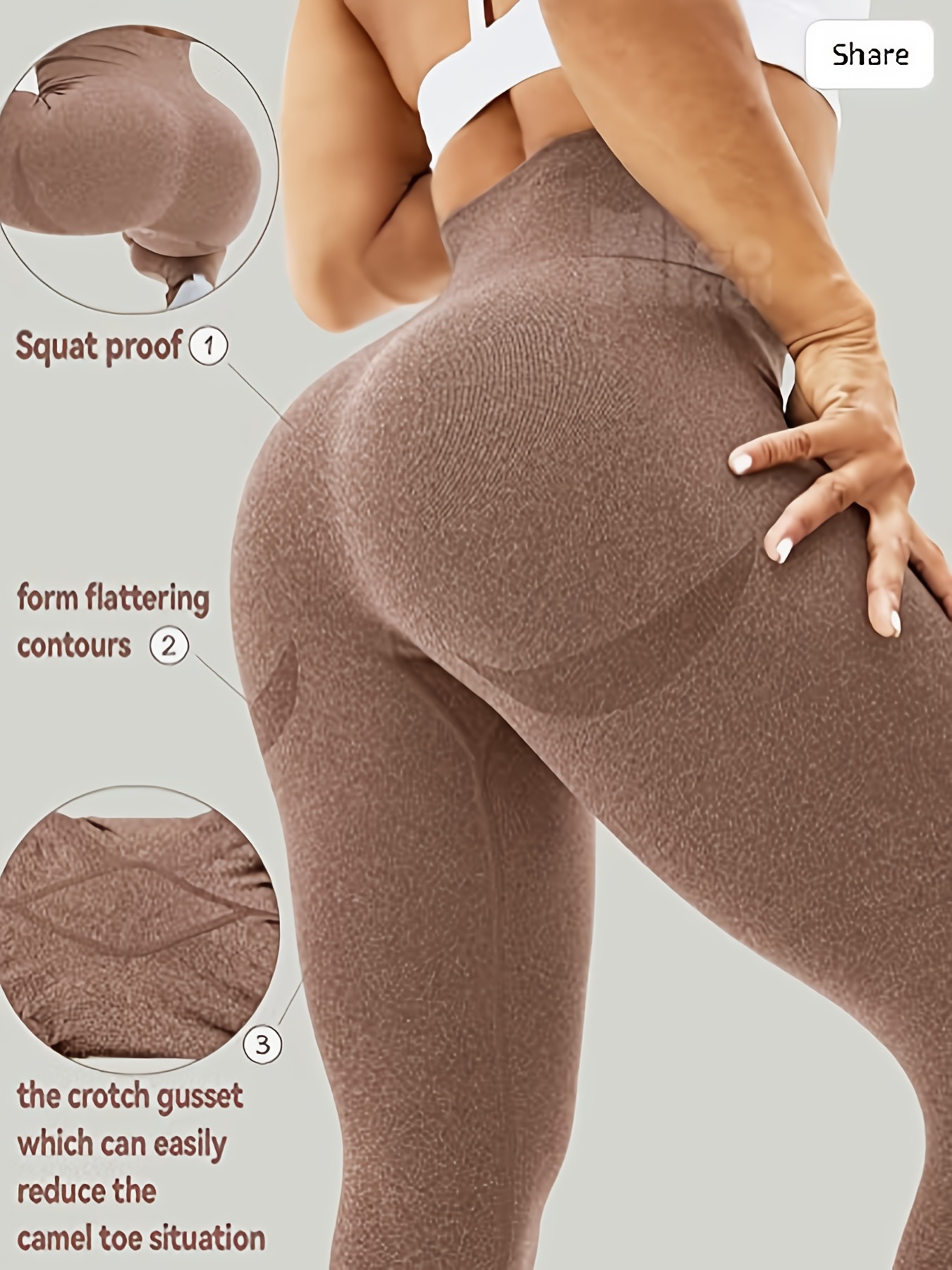Solid Color Yoga Leggings, Seamless High Waist Fitness Workout Yoga Pants,  Women's Activewear