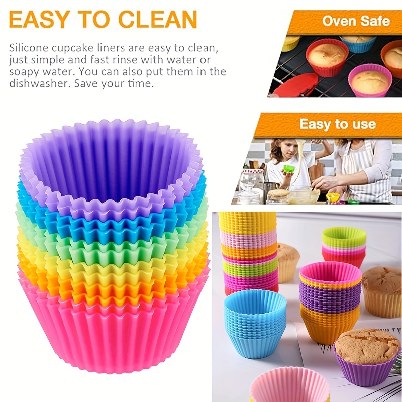 Silicone Mafen Cup, Reusable Cupcake Liners, High Temperature Resistant Baking  Cupcake Cup, Oven Air Fry Pan Special Cake Mold, Dishwasher Washable, Easy  To Clean, Perfect For Cupcakes, Muffins, Mouss, Baking Tools 