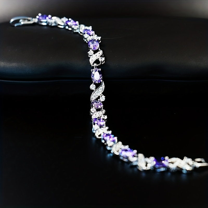 Silver Crystal Leaf Bracelet