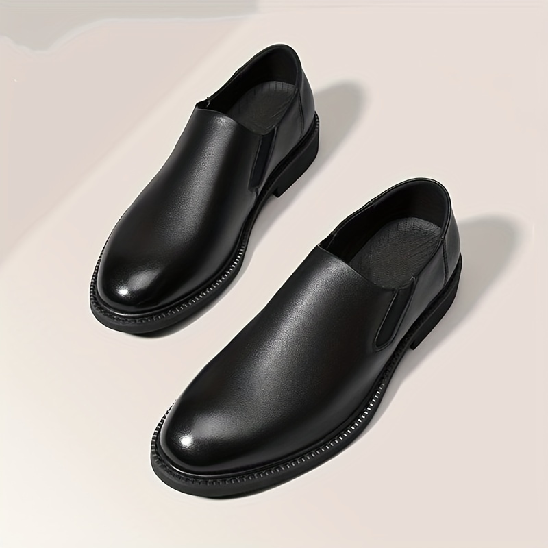 Black leather store non skid shoes