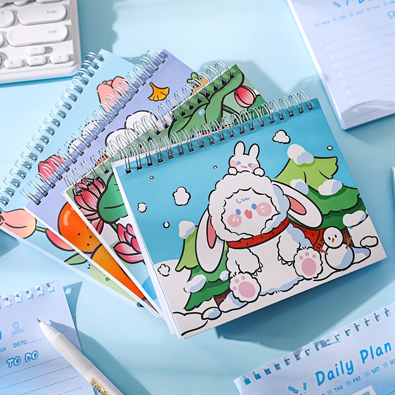 Kawaii Cartoon Rabbit Spiral Notebook For Journal Diy Art - Temu