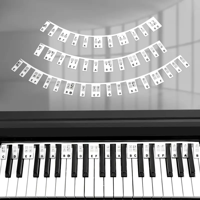 Note de clavier de piano en silicone réutilisable, notes de piano